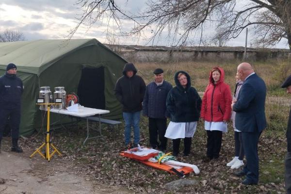 Antrenamentul grupei mobile la protecția civilă