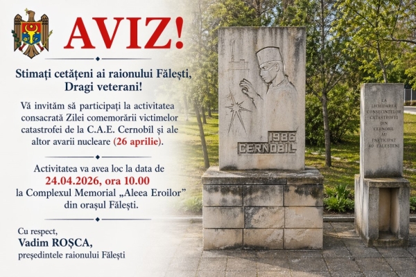 Ziua comemorării victimelor catastrofei de la C.A.E. Cernobîl 