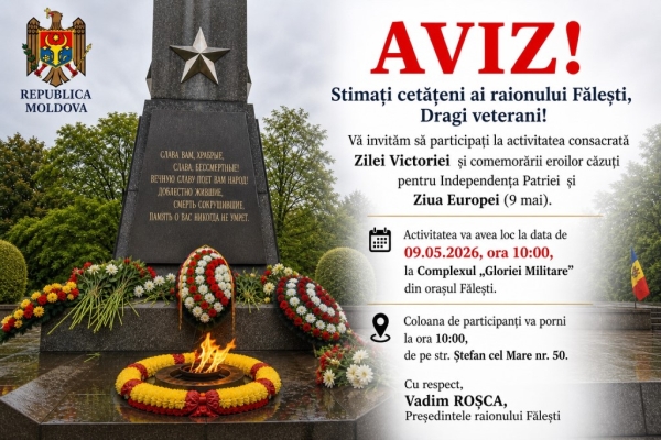 Activitatea consacrată Zilei Victoriei și comemorării eroilor căzuți pentru Independența Patriei și Ziua Europei (9 mai)