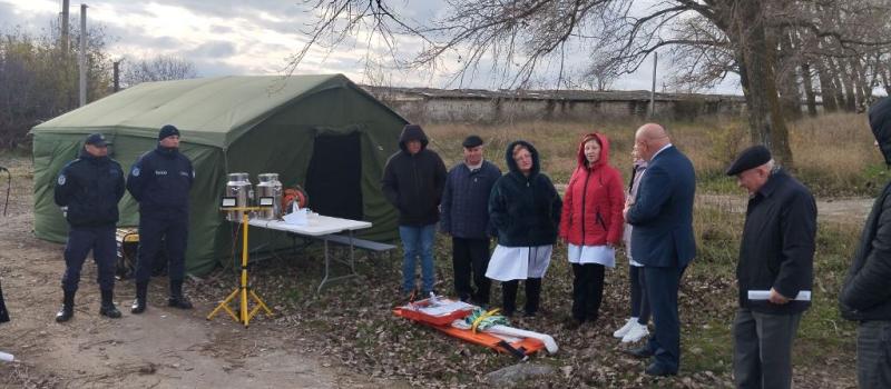 Antrenamentul grupei mobile la protecția civilă
