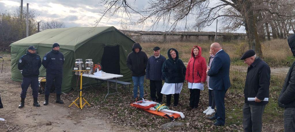 Antrenamentul grupei mobile la protecția civilă